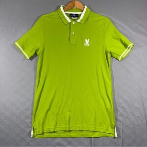 Psycho Bunny Polo Shirt Women’s Size 4 Green Pima Cotton Embroidered Skull Logo